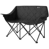 thumbnail of Campingstuhl Faltstuhl 145x60x92 cm Schwarz gepolstert für zwei Personen mit zwei Kühltaschen Tragetasche spritzwasserabweisend bis 250 kg