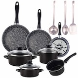 thumbnail of Magefesa - Batería de Cocina KENIA 14/16/16/20cm en Acero Esmaltado apta para inducción con Set de 3 Utensilios de Cocina Acero Inox