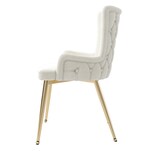 thumbnail of Esszimmerstuhl 2er Set 85x47x49 cm Samt Beige+Gold mit Metallbeinen modern bequem pflegeleicht als Dining und Loungestuhl vielseitig einsetzbar