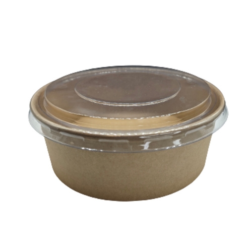 200 Kraft Salatschalen Snackschalen 1000 ml Ø 180 x 45 mm braun + klarem Deckel