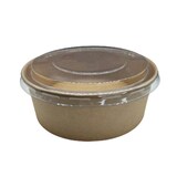 thumbnail of 200 Kraft Salatschalen Snackschalen 1000 ml Ø 180 x 45 mm braun + klarem Deckel