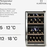 thumbnail of Klarstein Vinamour 45 DuoWeinkühlschrank 2 Zonen 118 Ltr / 45 Fl 5-18 °C Edelstahl