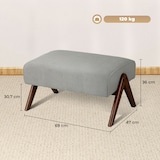 thumbnail of HOMCOM reposapiés de salón taburete bajo tapizado en pana otomana rectangular con asiento acolchado y patas de madera para sala de estar dormitorio