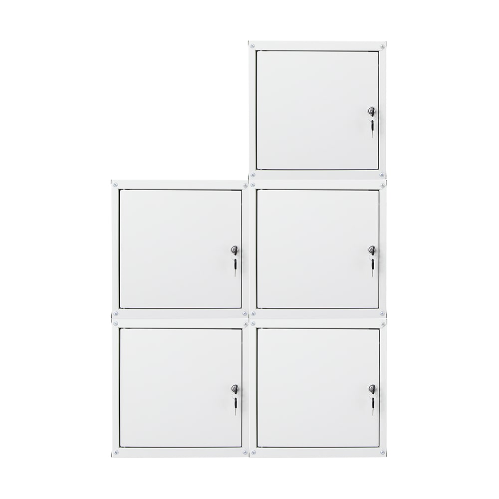 PROREGAL MegaDeal 5x Casier métallique verouillable CUBIC, HxLxP 35x35x35cm, Gris, Armoire à casier cube, consigne polyvalente, vestiaire