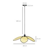 thumbnail of HOMCOM lámpara colgante forma de flores lámpara de techo de ratán sintético iluminación de techo E27 con cable ajustable para salón cocina Ø68x115 cm