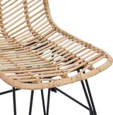 thumbnail of vidaXL Barstuhl 2 pcs Natur 44,5 x 53 x 111 cm Rattan und Eisen