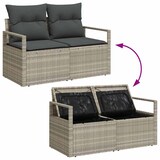 thumbnail of vidaXL Garten-Sofa-Set mit Kissen mit Speicher 6 pcs Hellgrau