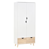 thumbnail of Armadio a Due Ante in Legno con 1 Ripiano e 2 Cassetti, Bianco