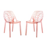 thumbnail of Lot de 2 chaises en polycarbonate, assise ergonomique, résistantes et empilables, design moderne pour cuisine, salle à manger,restaurant –Zelda – Rose