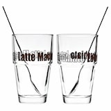 thumbnail of Leonardo Solo Set 4tlg. Latte Macchiato Becher mit Löffeln, Glas, 400 ml, 42555