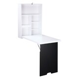 thumbnail of Wandschreibtisch Klapptisch 60x95x147 cm mit 5 Fächern Schreibtafel Wandmontage platzsparend MDF Schwarz