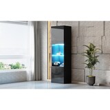 thumbnail of Hochglanz Vitrine Schwarz 45x35x160 cm LED Glasregal Aufbewahrungsschrank Wohnzimmer Schlafzimmer Büro modernes Design