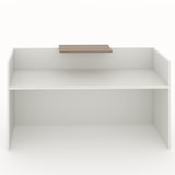 thumbnail of Oficit. Mostrador de recepción y oficina, blanco con sobremostrador olmo. Fácil de montar. Fabricado en España. Medidas: 200x50x105(an x fon x alt)