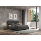 thumbnail of Letto con rete imbottito 160x200 microfibra grigio Sleeper