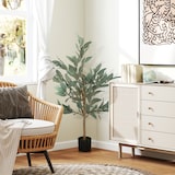 thumbnail of HOMCOM árbol artificial de laurel 120 cm planta artificial decorativa grande decoración para hogar oficina balcón dormitorio verde