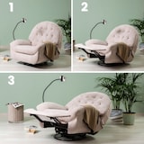 thumbnail of Poltrona Relax Reclinabile Manuale, 3 posizioni, Girevole/Rotante e a Dondolo, per Soggiorno, Poltrona per Anziani, Stile moderno - Pina/Beige Chiaro