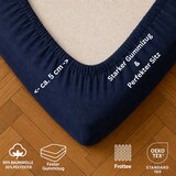 thumbnail of EXKLUSIV HEIMTEXTIL Frottee Spannbettlaken Rundumgummizug Marke 180 x 200 cm Navyblau 80% Baumwolle 20% Polyester  Öko - Tex Zertifiziert Bed-Sheet