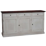 thumbnail of shopinnovativo Credenza classica in legno colore bianco anticato e noce 156x42x85