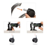 thumbnail of 5x Hartbodenrollen ROLO FIX sitzgebremst 10mm / 50mm Zinkdruckguss (5er Pack)