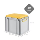 thumbnail of PROREGAL 4x Eurobox NextGen Seat Box Gelb | HxBxT 36,5x30x40cm | 30 Liter | Griffe geschlossen | Eurobehälter, Sitzbox
