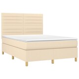 thumbnail of vidaXL Boxspringbett mit Matratze & LED Creme 140x200 cm Stoff
