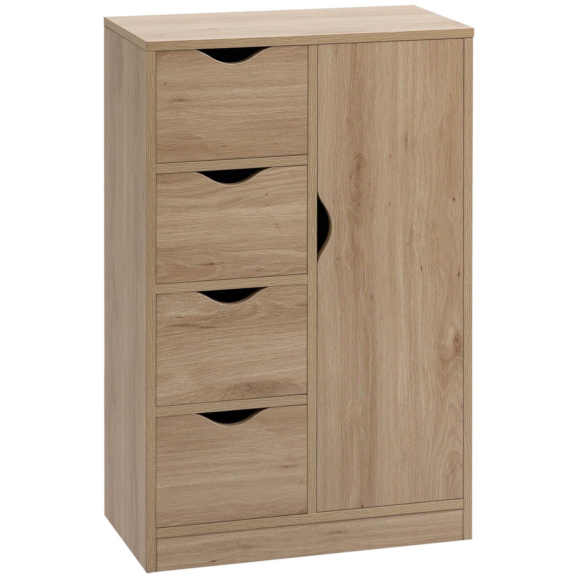 HOMCOM Mobile Bagno a 4 Cassetti e Armadietto 2 Livelli in Truciolato