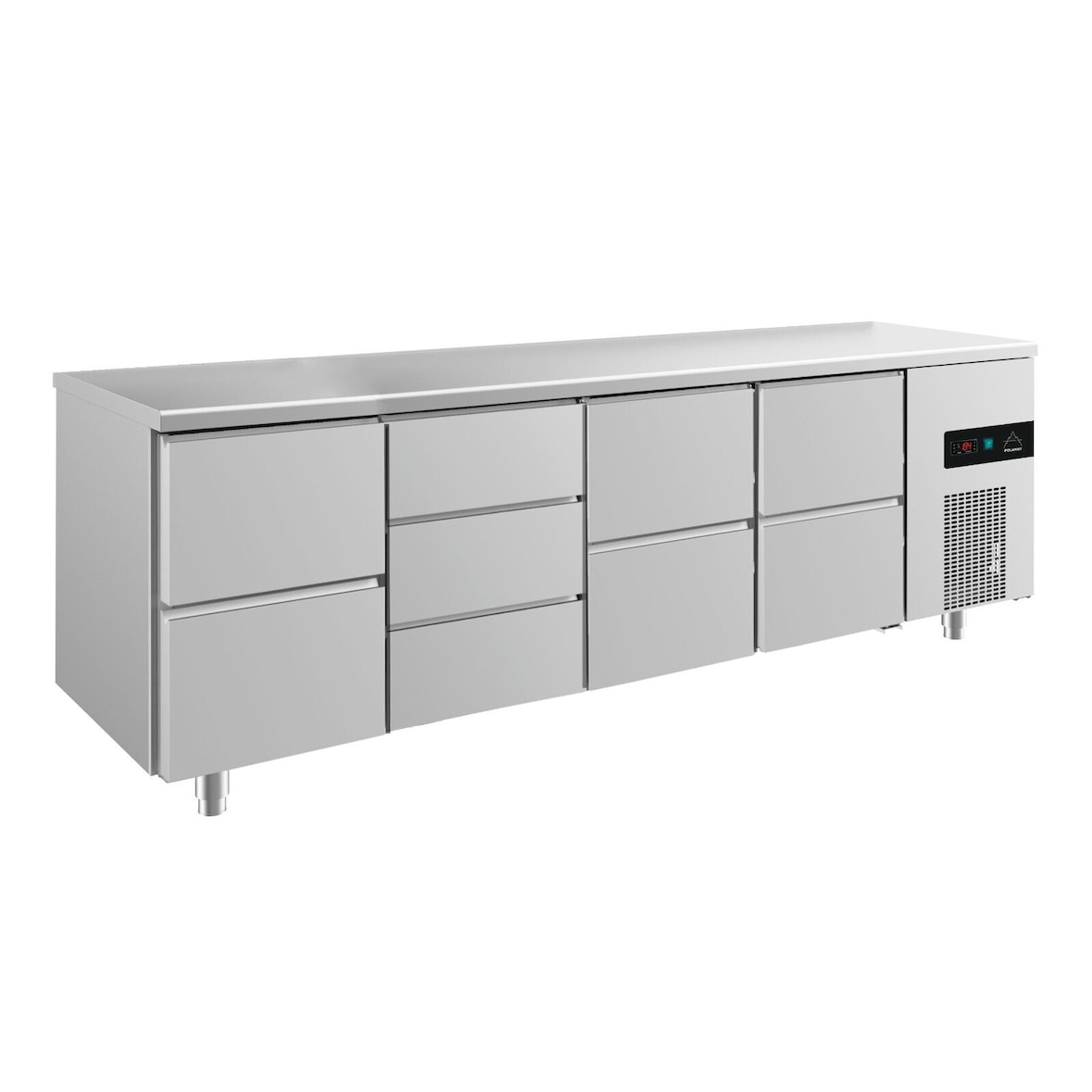 Gastro Kühltisch 9 Schubladen Umluftkühlung 632l 2330x700x850mm -2/+8°C