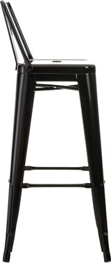 thumbnail of Barhocker LEKEL - Metall Schwarz 44x43x96 cm | Barstuhl Mit Lehne Tresenhocker Tresenstuhl Kneipenhocker Kneipenstuhl