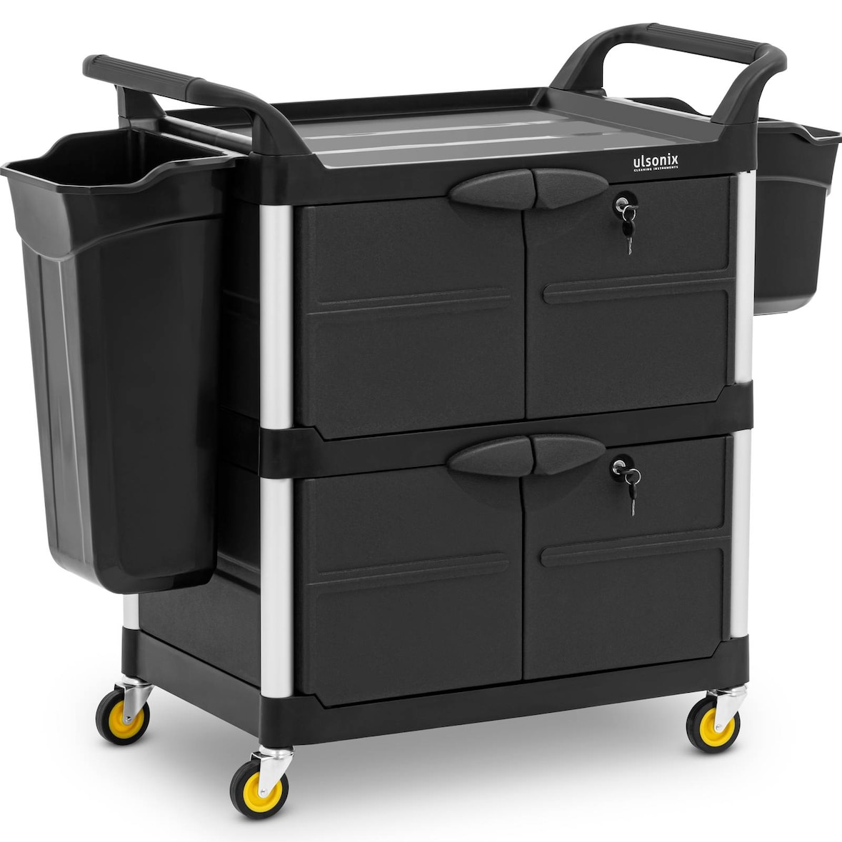 ulsonix - Schoonmaakwagen - afsluitbaar - 150 kg - 3 plateaus