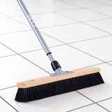 thumbnail of Hochwertiger Saalbesen 40cm Breit schwarze weiche Kunsthaar Borsten mit Teleskopstiel verstellbar ausziehbar Besen mit Stiel für Innen
