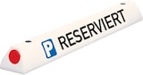 thumbnail of Dreifke® Parkplatzbegrenzung RESERVIERT, mit 2 roten Reflektoren, weiß, 450x100x90mm