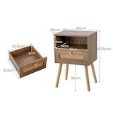 thumbnail of COSTWAY Rattan-Nachttisch, 2er-Set, Nachttisch mit Schublade und offenem Fach