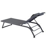 thumbnail of Lote de 2 tumbonas reclinables con ruedas grises