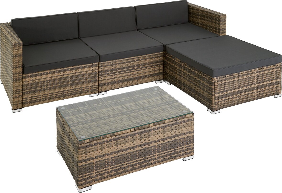 tectake Conjunto de ratán Florenz  Natural
