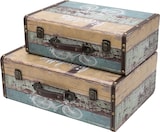 thumbnail of HMF Vintage Deko Koffer aus Holz, Aufbewahrungsbox mit Deckel und Ledergriff, stilvolle Aufbewahrung und Geschenkidee, Fahrrad, 2er Set, 38 + 44 cm