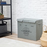 thumbnail of 3 Fächer Wäschekorb mit Deckel - 84L Wäschesammler Faltbar - 60x30x50 Wäschebox