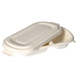 thumbnail of PAPSTAR 50 Schalen, Zuckerrohr "pure" 2-geteilt 750 ml 4,4 cm x 13,4 cm x 22,9 cm weiss
