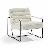 thumbnail of Fauteuil en tissu bouclette ivoire