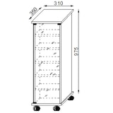 thumbnail of Valenza Regal auf Rädern 2 Glastüren 12 Fächer Buche dekor.