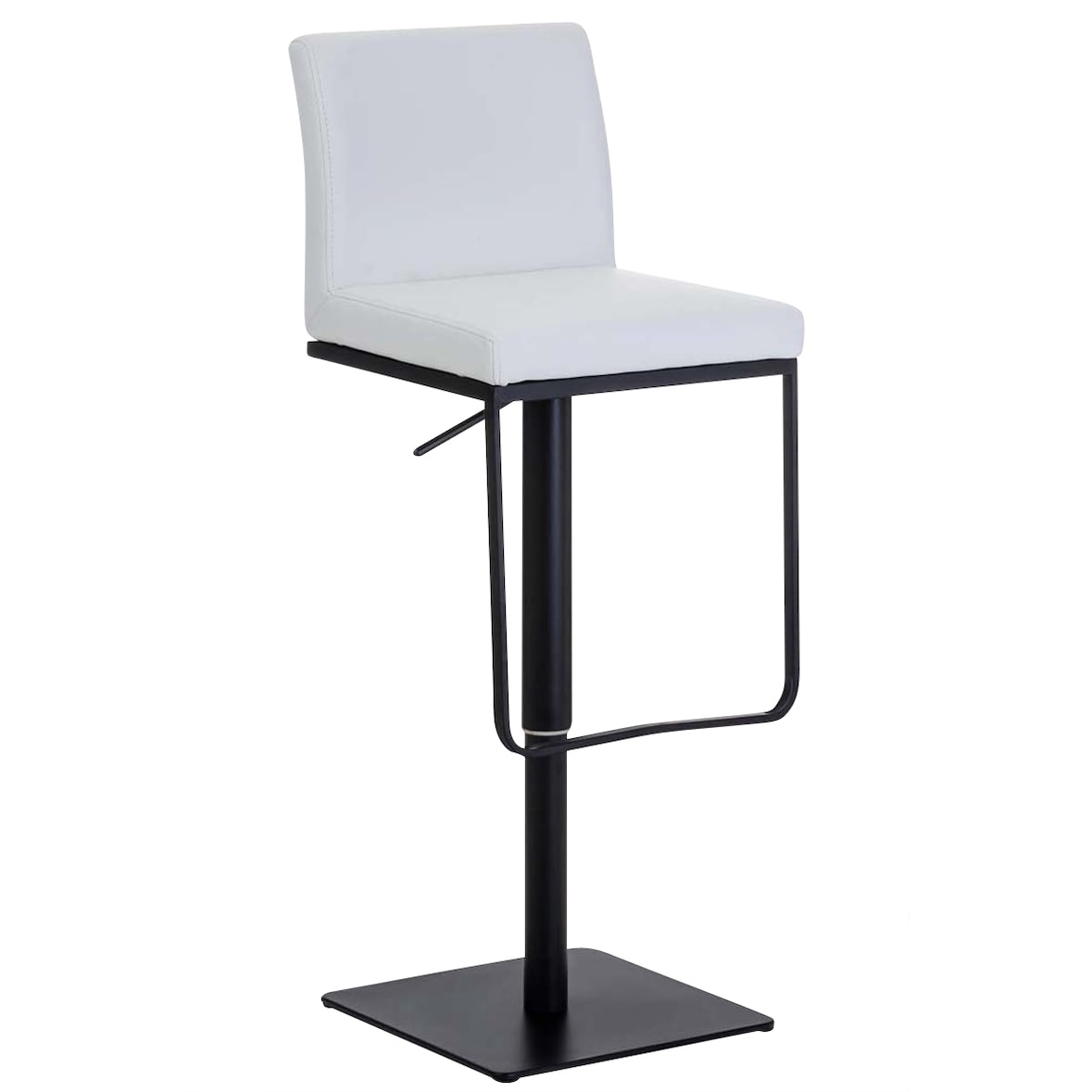 Sgabello Bar Con Seduta Girevole A 360°, Altezza Regolabile In PVC Panna Base In Metallo Bianco 100004769 85141598