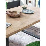 thumbnail of SIT Möbel Baumkante-Esstisch 120 cm | 40 mm Platte Wildeiche natur | Metallgestell silbern | B 120 x T 80 x H 76 cm | 07107-82 | Serie TABLES & CO