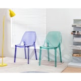thumbnail of Set 2 Sedie in policarbonato trasparente, impilabili, monoblocco, resistenti, design moderno, ideale per soggiorno, cucina, bar, ristoranti -LUCE- Blu