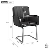 thumbnail of Merax 2er Set Esszimmerstühle, Polsterstühle, mit vertikalen Streifen, Gepolsterter Sessel mit zickzackförmige Metallbeine, PU, Schwarz