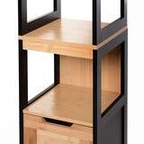 thumbnail of Columna auxiliar de baño armario alto para baño con 3 estantes y 2 cajones estilo moderno 30x30x144,3 cm