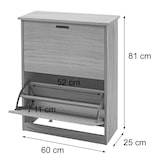 thumbnail of Scarpiera salvaspazio con 2 ante a ribalta HWC-K45 MDF legno paulonia marrone