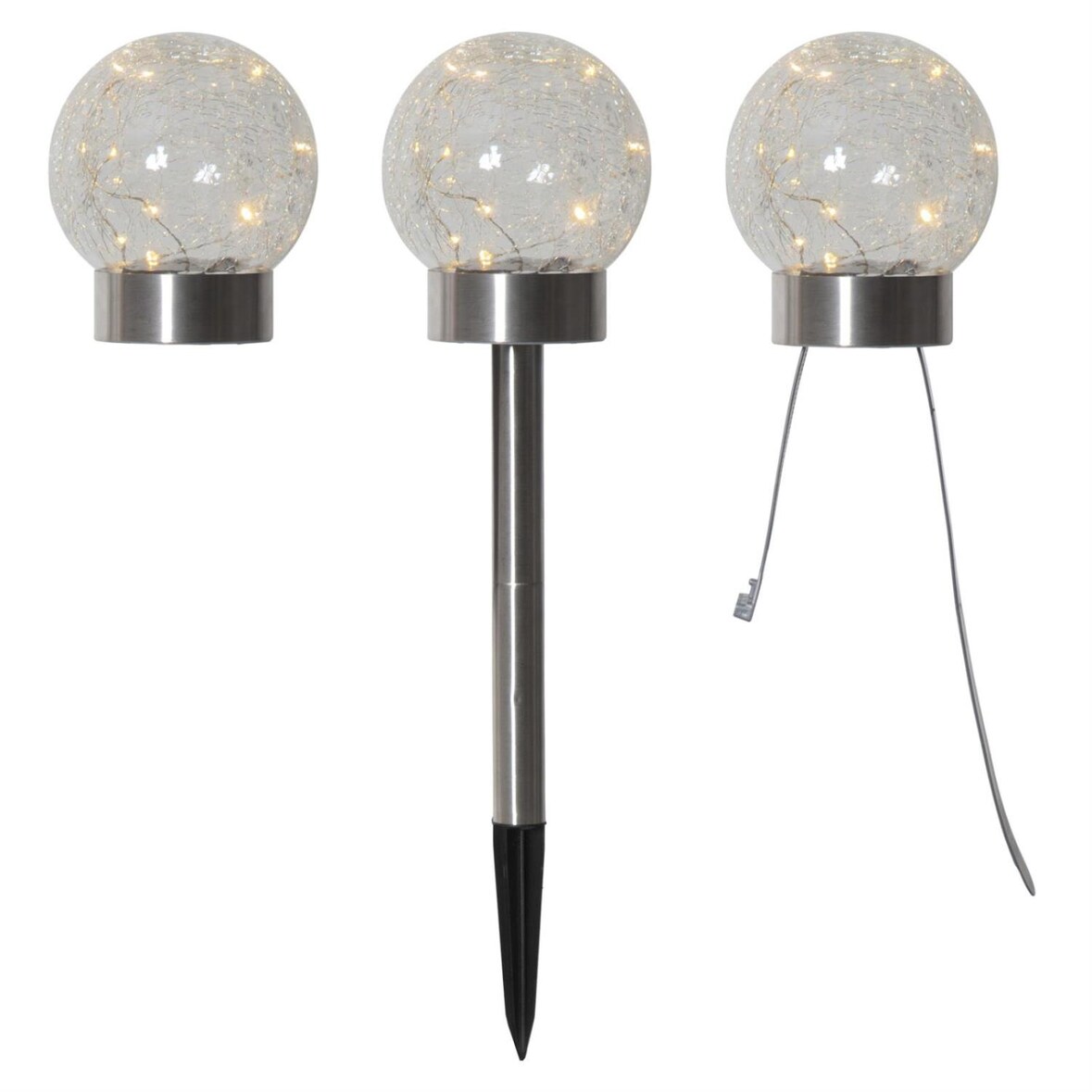 LED Solar Kugel 3in1 Balkonleuchte Tischlampe Wegleuchte Sensor D:12cm