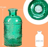 thumbnail of Relaxdays Glasvase, 12er Set, Deko-Vase, geprägtes Vintage-Design, HD: 13x6 cm, Mini-Vasen für Tischdeko, Glas, grün