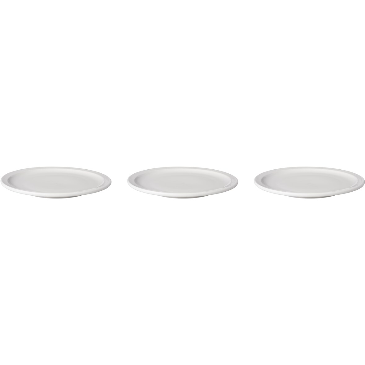Mammoet Bord smalle rand Budgetline 24 cm Wit Porselein 3 stuks