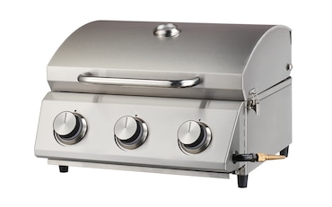 Tarrington House Barbecue Portable CATHAN 3 Brûleurs, acier inoxydable, 35 x 62 x 47 cm, force de cuisson de 6,6 kW, argent