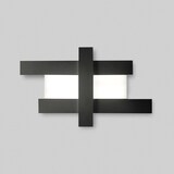 thumbnail of 50W schwarze LED-Wandleuchte im modernen Design - Geometrische Stahlstruktur, 3000K warmes Licht, 2620lm, Breite 104 cm, IP20